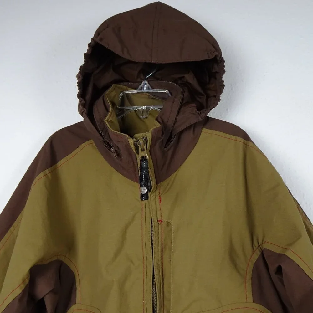 REI Full Zip Jacket Boys Size S Brown Hood Pockets Lined